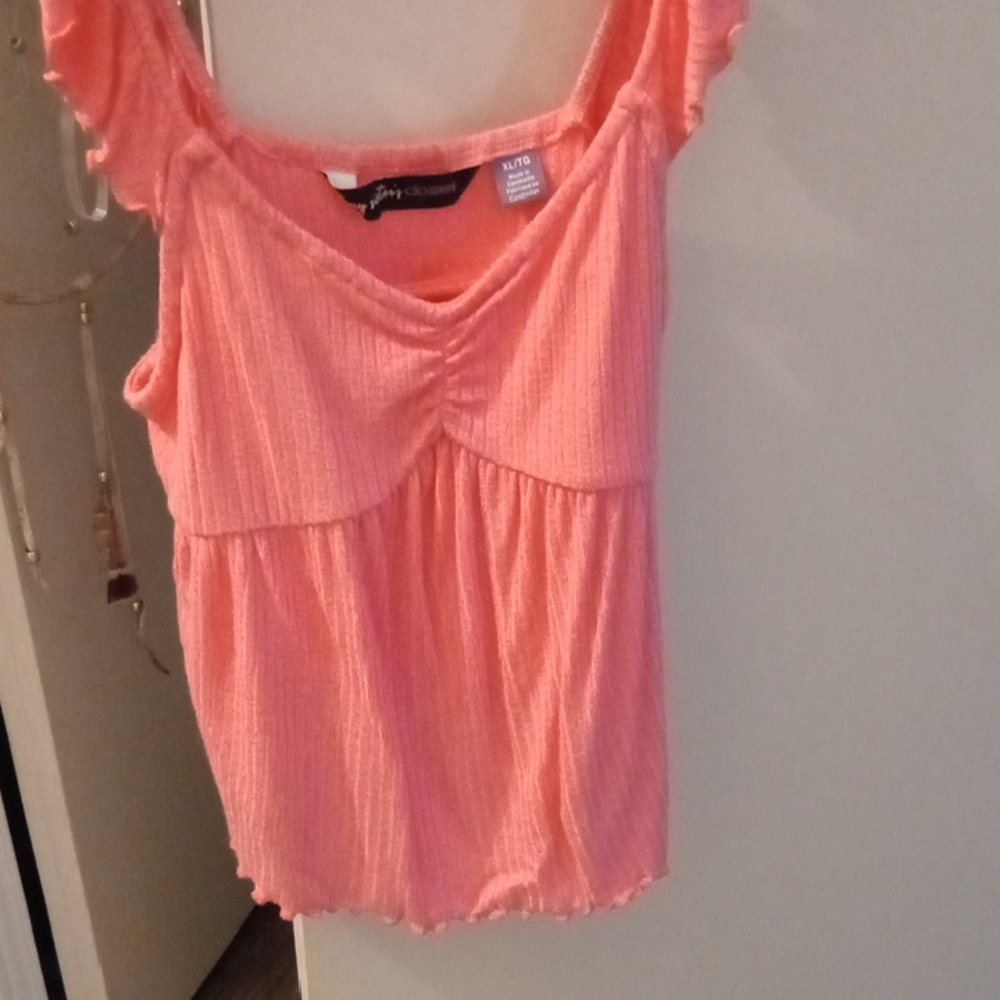 JoyLab Pink Sleeveless Ruched Blouse